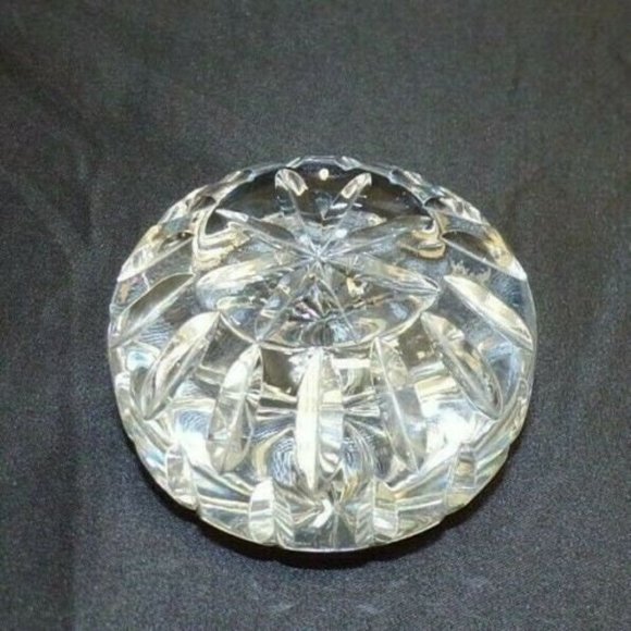 *Waterford Round Cut Clear Crystal Faceted Paperweight - Picture 2 of 10